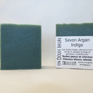 Savon ARGAN INDIGO - Visage, Corps et CHEVEUX - 100g
