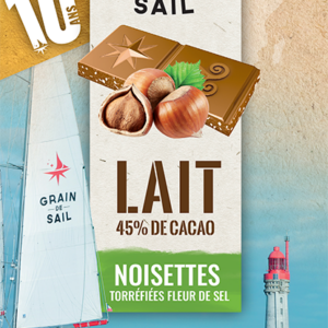 CHOCOLAT LAIT - NOISETTES TORREFIEES - FLEUR DE SEL
