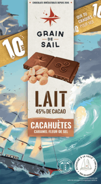 CHOCOLAT LAIT - CACAHUETES - CARAMEL ET FLEUR DE SEL